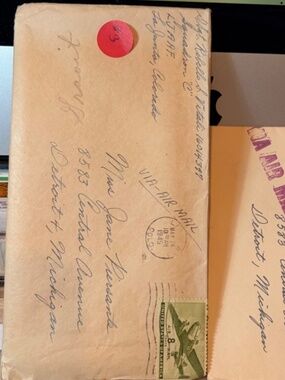 81st Bomb Sq. Air Mail Envelope 6 Cent Stamp Postmark 1942 #206604605378